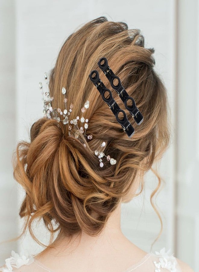 HLTOO 6PCS Acrylic Braided Hair Clips, Bangs Hairstyle Hairpin Headband with Clips, Toothed Headband Braid Tool, for Women and Girls Hair Styling Accessories, 2 Colors (Black and Brown) - Image 5